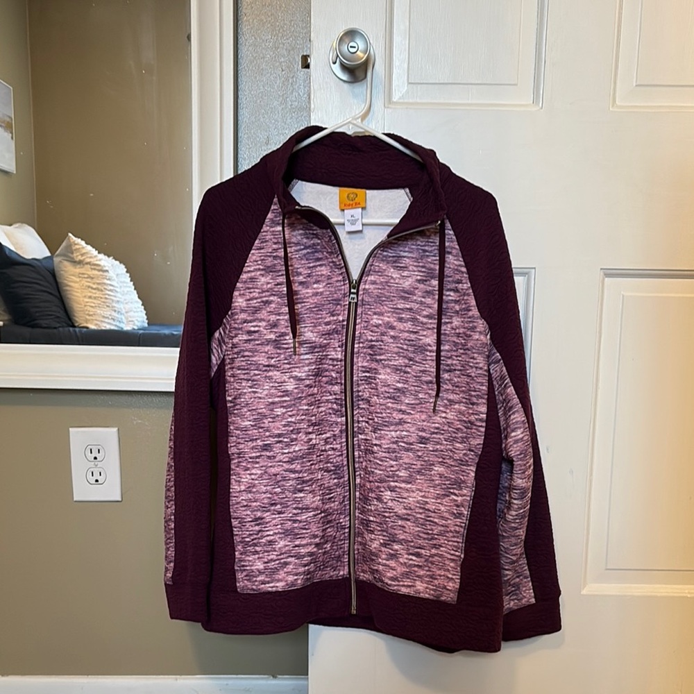 Ruby Rd. Purple and Pink Zip-Up Hoodie